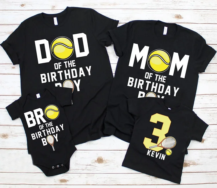 Personalized Tennis Family Birthday Shirts|S09