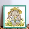 Rabbit Wearing A Straw Hat-14CT Stamped Cross Stitch 21*21cm/8.27*8.27in tapestrymarket