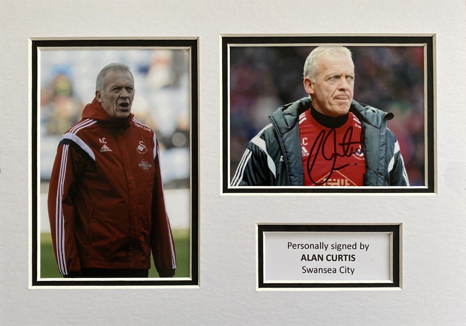 Alan Curtis Genuine Hand Signed Swansea City Photo Poster painting In A4 Mount Display