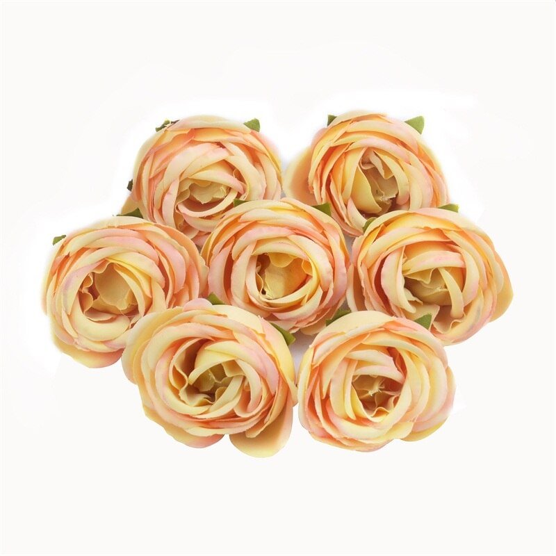 3/20pcs 4cm Artificial Silk Tea Rose Flower Head For Wedding Home Decoration DIY Wreath Scrapbook Fake Flowers Wall Craft