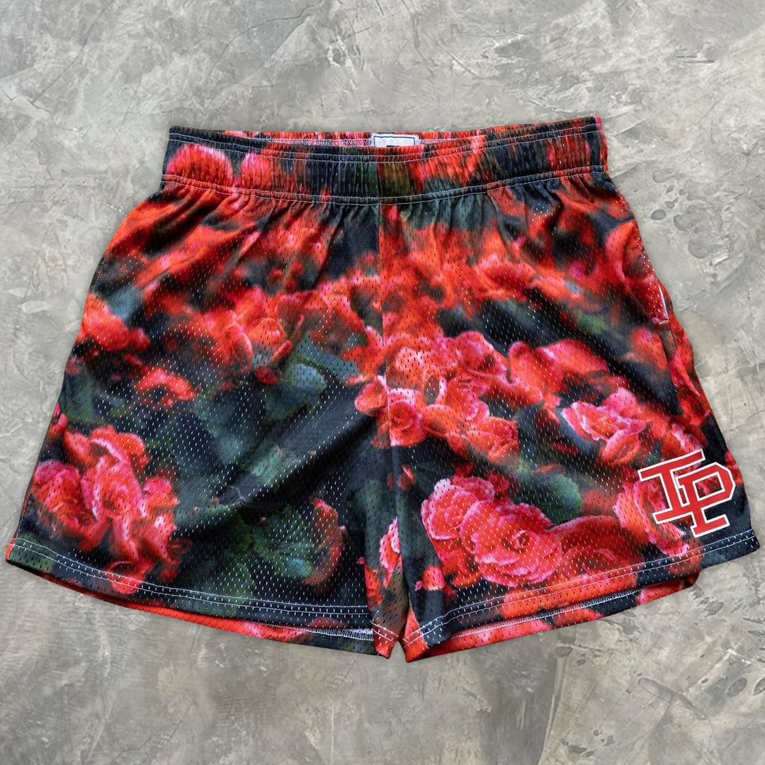 Personalized rose casual sports print shorts