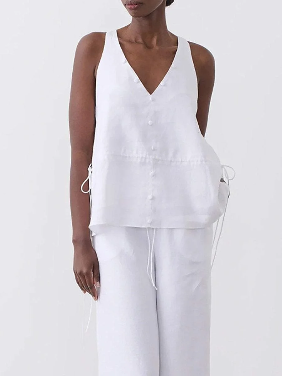 Casual sleeveless two-piece suit