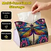 Dragonfly DIY PULeather Diamond Painting Tissue Box for Adults Beginners Decorative Diamond Art Paper Storage Holder for Living Room Bedroom Bathroom Table Decor
