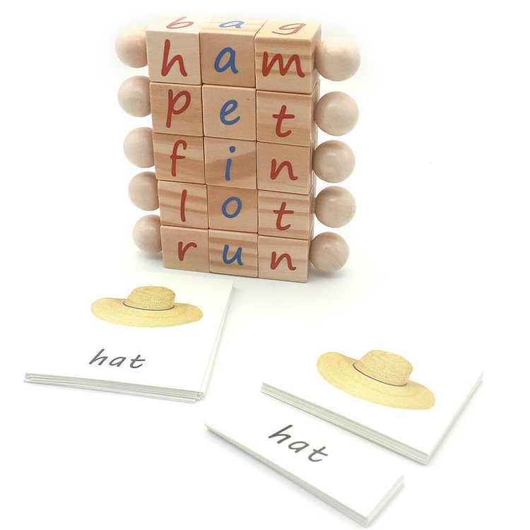 Montessori Wooden Learning Alphabet Phonetic Reading Blocks-Mayoulove