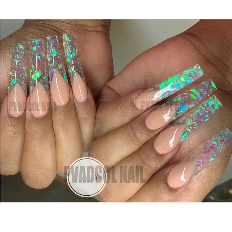 Nail Art Glitter Blue Chunky Iridescent Irregular Nail Sequins Flakes Pigment Acrylic Manicure Decoration Tool-Nail Inspo