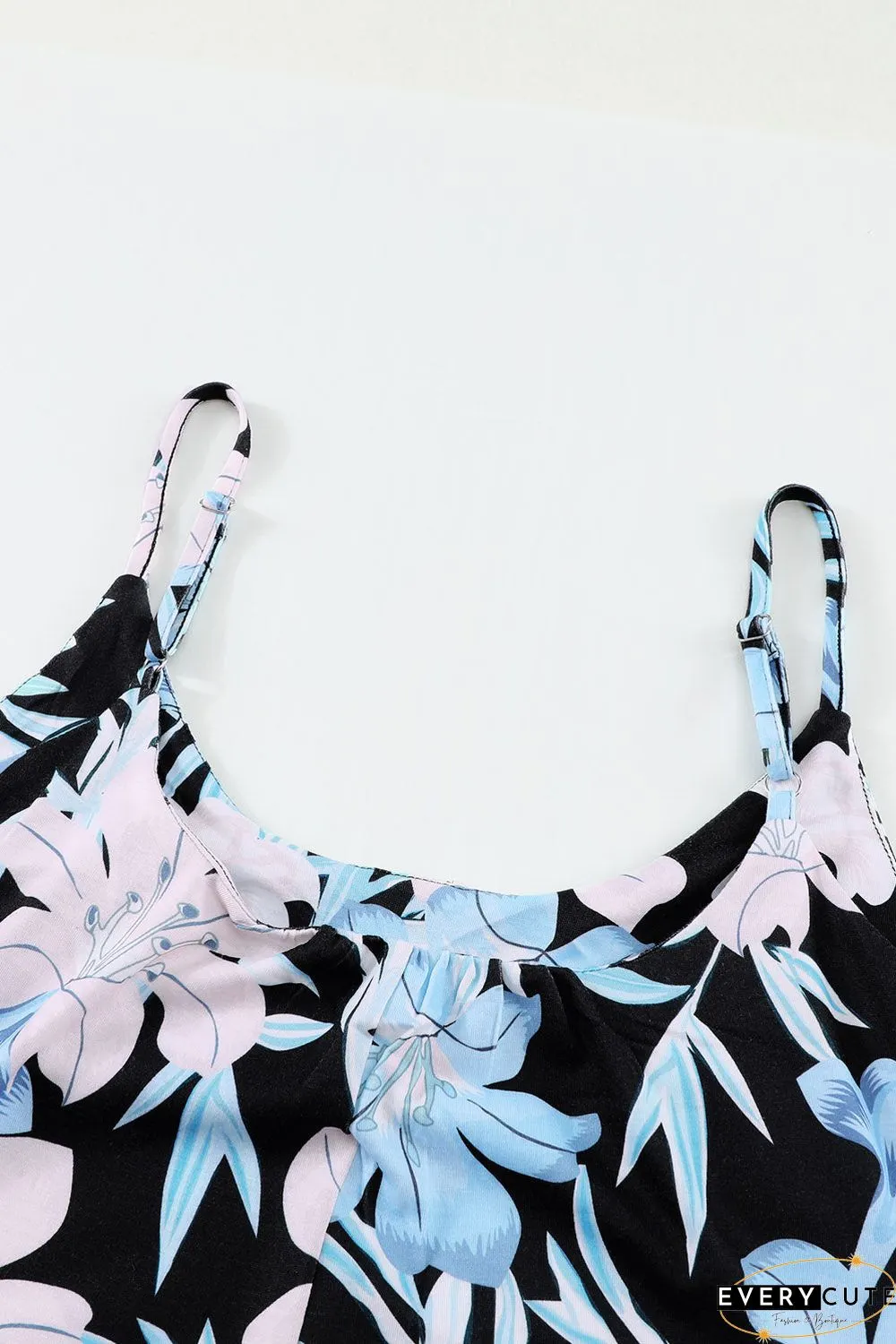 Print Spaghetti Strap Wide Leg Jumpsuit