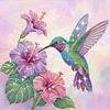 Hummingbird & Flower Bead Embroidery Kit Pre-Printed Bead Cross stitch