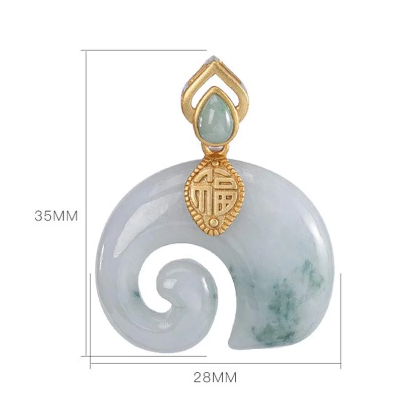 925 Sterling Silver Jade Elephant Abundance Necklace Pendant