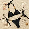 Crystal & Diamond Strappy Bikini Swimsuit Set by Inlyline