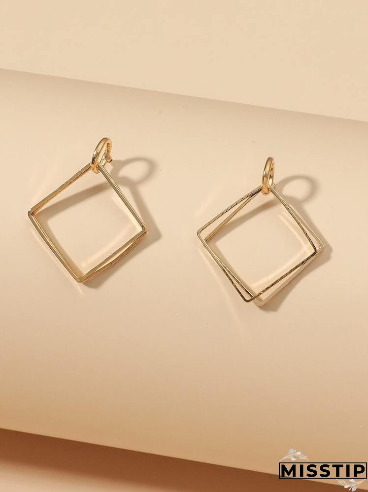 Geometric Charm Drop Earrings