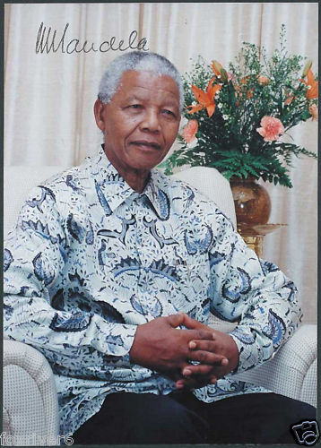 NELSON MANDELA Signed Photo Poster paintinggraph - former SOUTH AFRICA Leader Visionary preprint