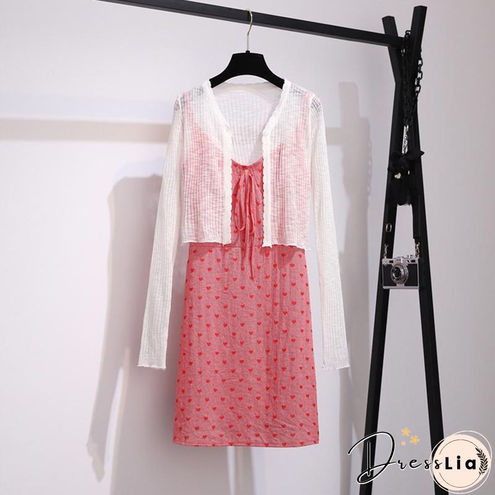 Chic Cardigan +Love Cami Dress P10738