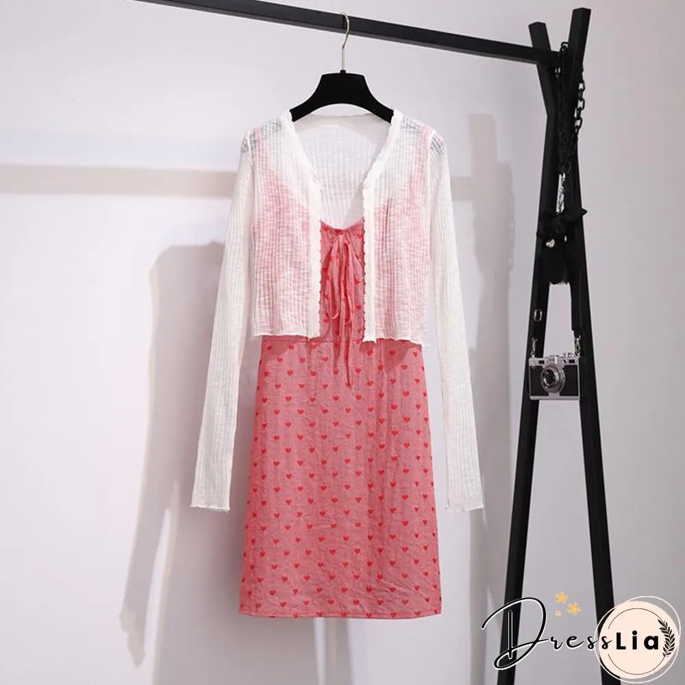 Chic Cardigan +Love Cami Dress P10738