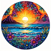 Diamond Painting-DIY Full Round Drill Sunset Beach Scenery