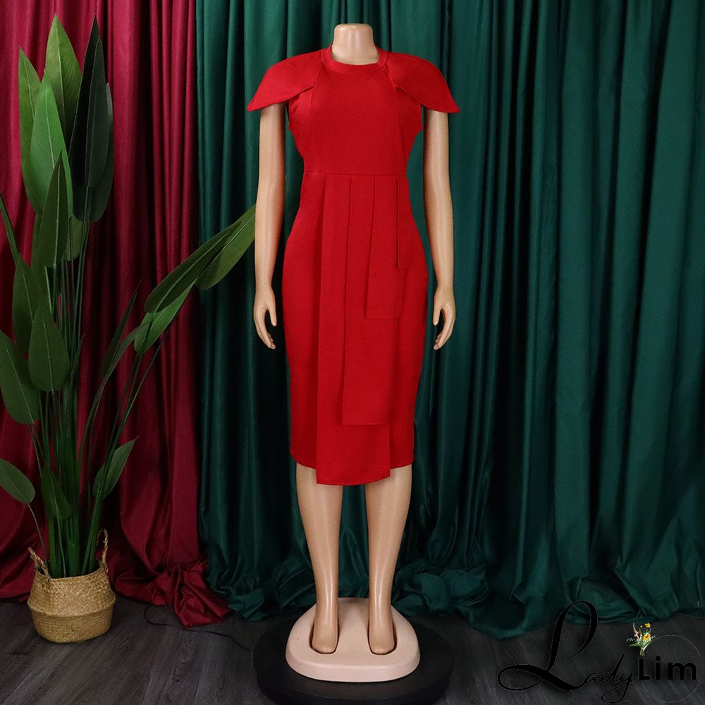 Ladies Africa Summer Elegant Short Sleeve Bodycon Dress