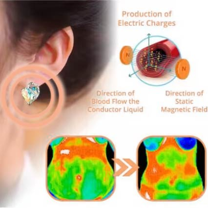 flysmusTM MagneTherapy Lymphvity Zirconium Earrings