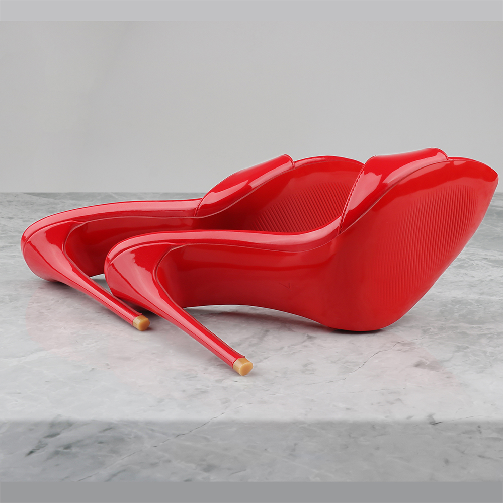 120mm/4.72 Inch Women's Sandals Pointed Toe Mules Heels Slip On Red Bottom Stilettos High Heels