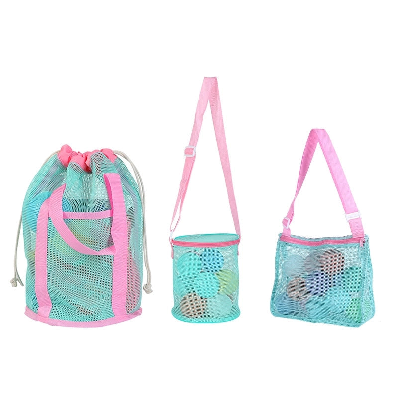 New Color Matching Children’s Toy Bag Shell Storage Bag Travel Beach Bag Hollow Transparent Beach Bag