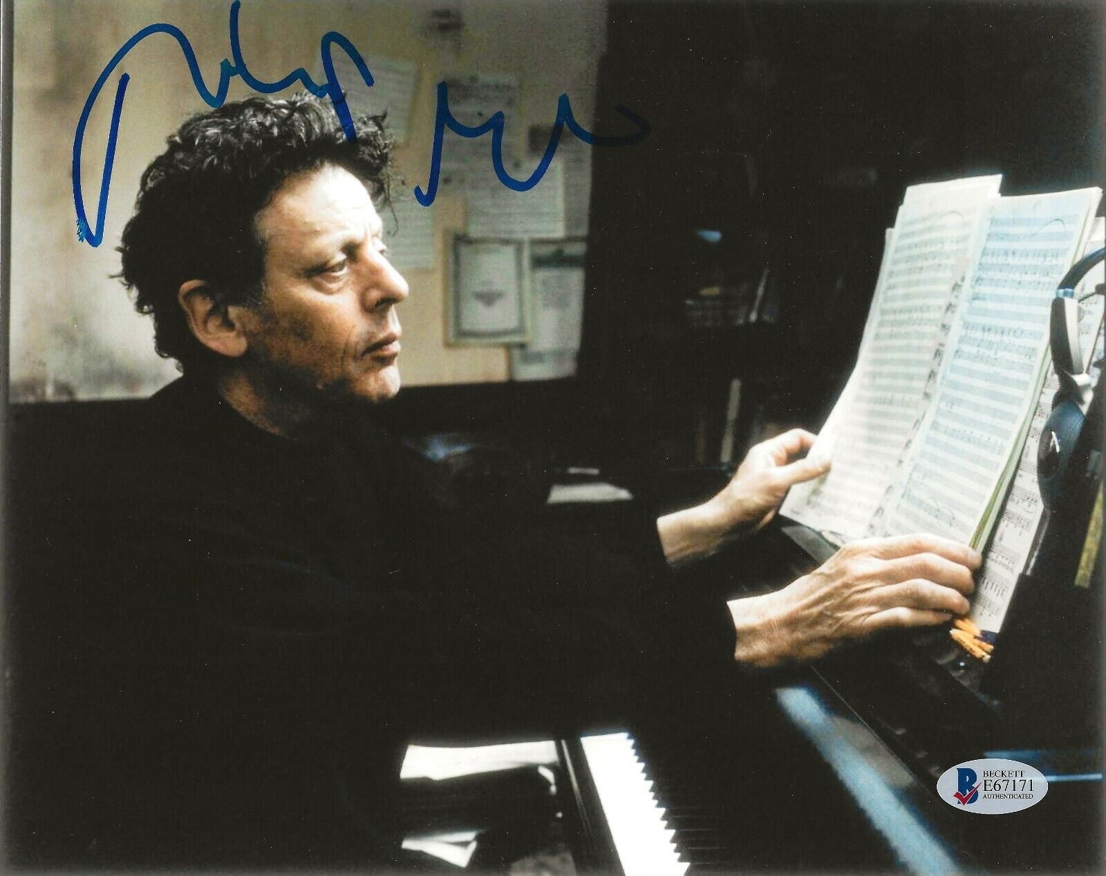 Philip Glass composer REAL hand SIGNED 8x10 Photo Poster painting #4 BAS COA Autographed