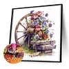 Diamond Painting-DIY Full Round Drill Flowers and Wheel
