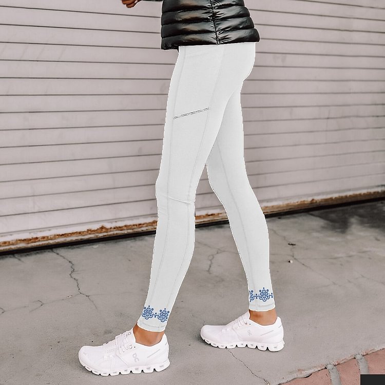 Women's High Waist Yoga Pants Pocket Leggings Geometry