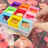 Numbered 9 Grid Stackable Organizer Diamond Painting Drill Trays with Storage Base