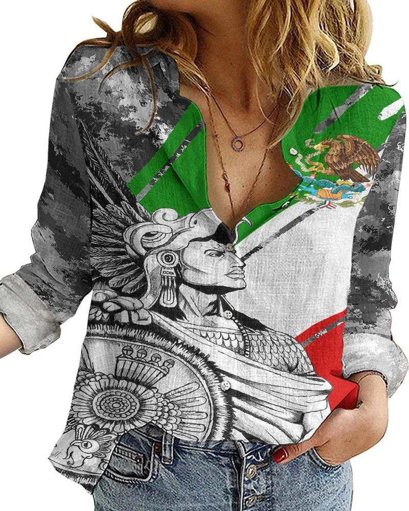Women's casual printed shirt-120227