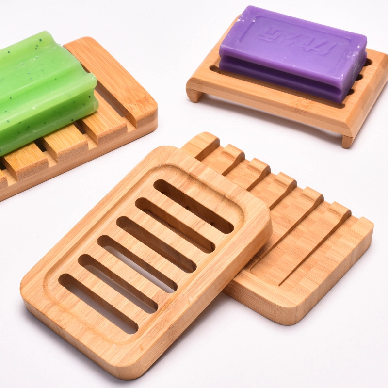 Soap Box Non-water Bamboo Wood Hotel Bathroom Soap Tray Lettering Household Simple Draining Soap Box