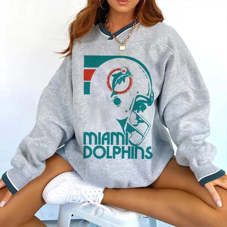 Miami Dolphins V-neck Pullover Sweatshirt