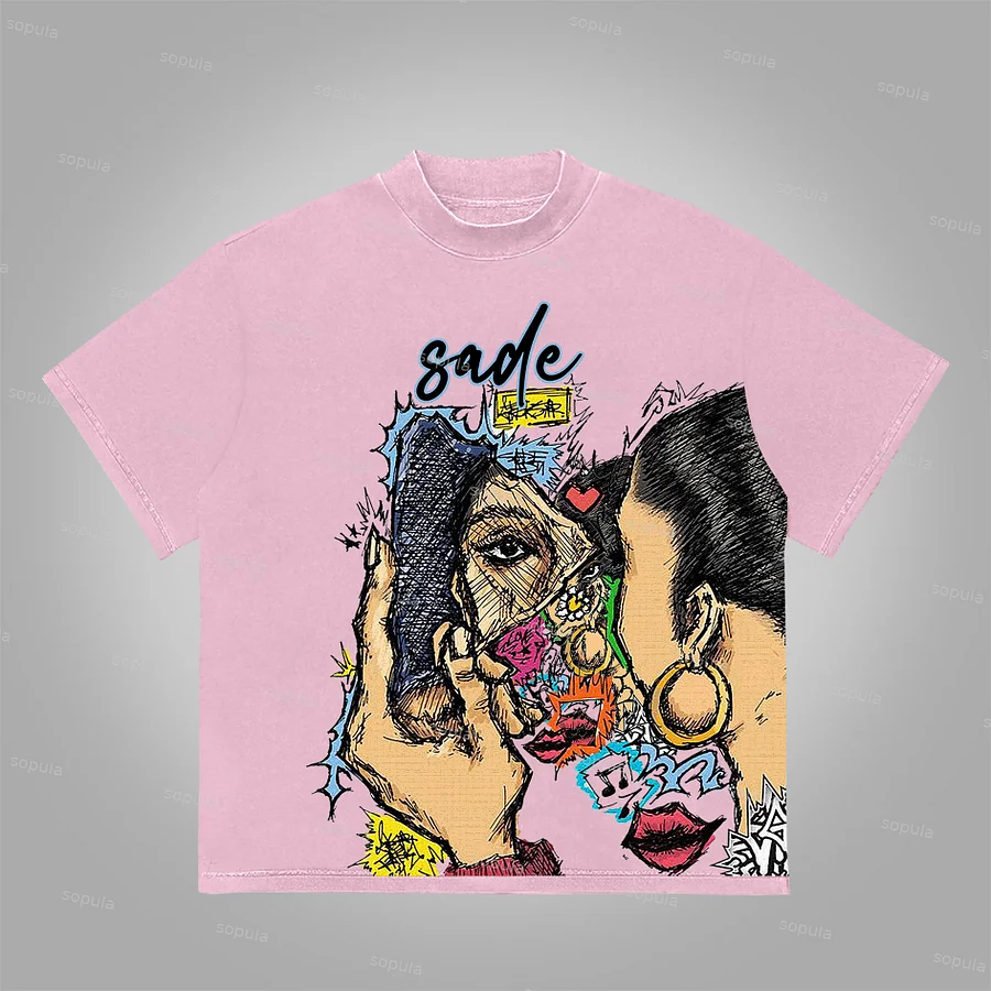 Sopula Vintage Sade Adu Graphic Print Cotton T-Shirt