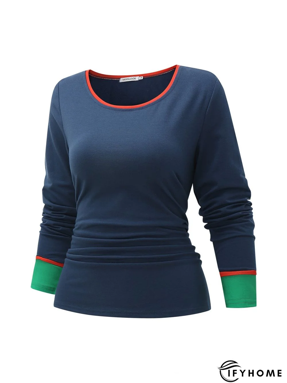 Plus Size Vintage Plain Crew Neck T-shirt | IFYHOME