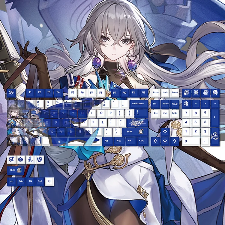 Honkai Impact 3rd Bronya 128 PBT Keycaps