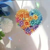 Diamond Painting Acrylic Single-Sided  Heart Flower Hanging Pendant