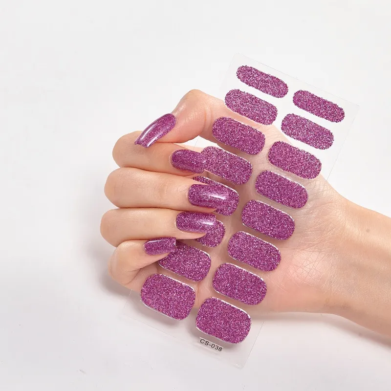 Churchf For Nails Nail Art Stickers 2020 Minimalist Design Glitter Series Powder Sequins Women Salon Self Adhesive Nail Sticker-Nail Inspo-Outfit Ideas
