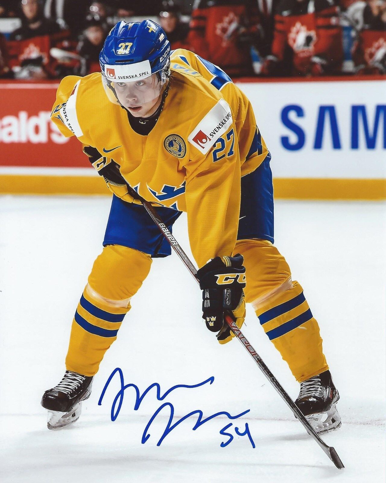 Jonathan Dahlen Signed 8x10 Photo Poster painting Team Sweden World Juniors Autographed COA