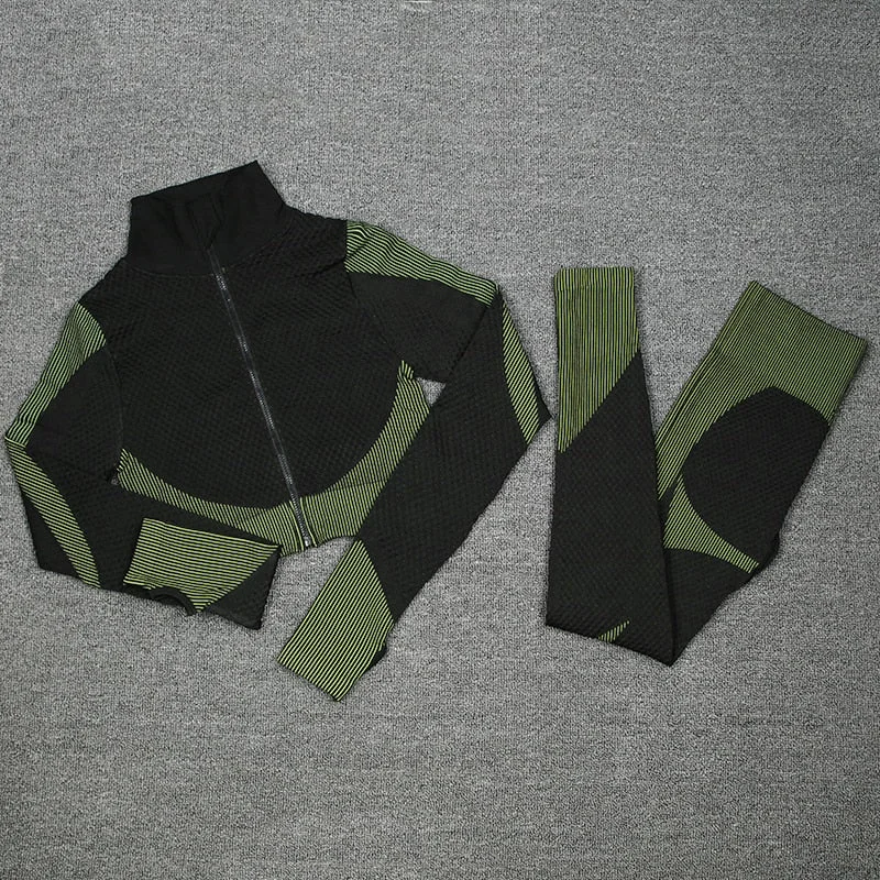 2pcs/3pcs Seamless Sport Sets Women High Stretchy Outdoor Running Gym suits for women Bra Leggings And Top two piece set women