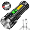COB Flashlight IPX4 Waterproof Searchlight 4 Modes for Hiking Climbing Emergency