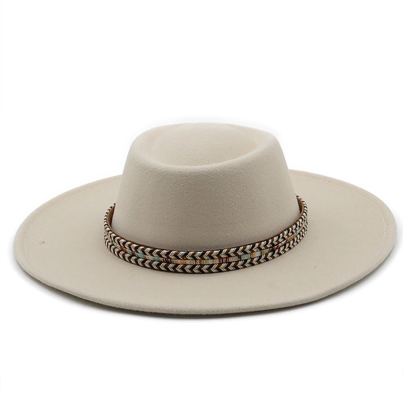 Fashion Ethnic Autumn And Winter Men’s And Women’s Couple Broad-brimmed Hat