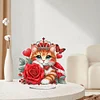 DIY Rose Cat Acrylic Special Shape Diamond Painting Desktop Ornaments