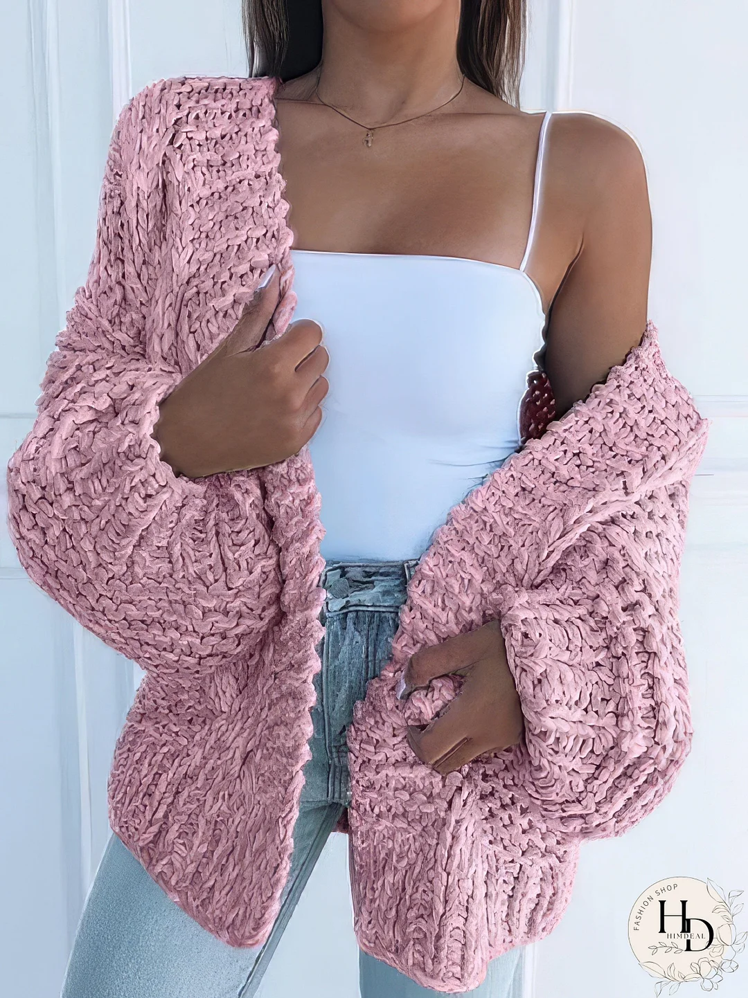 Textured Knit Long Sleeve Cardigan