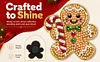 6PCS Sweet Gingerbread DIY Pearl Diamond Painting Christmas Fridge Magnets, Sparkling Rhinestone Refrigerator Magnet Craft Kit for Home Decor & Gifts