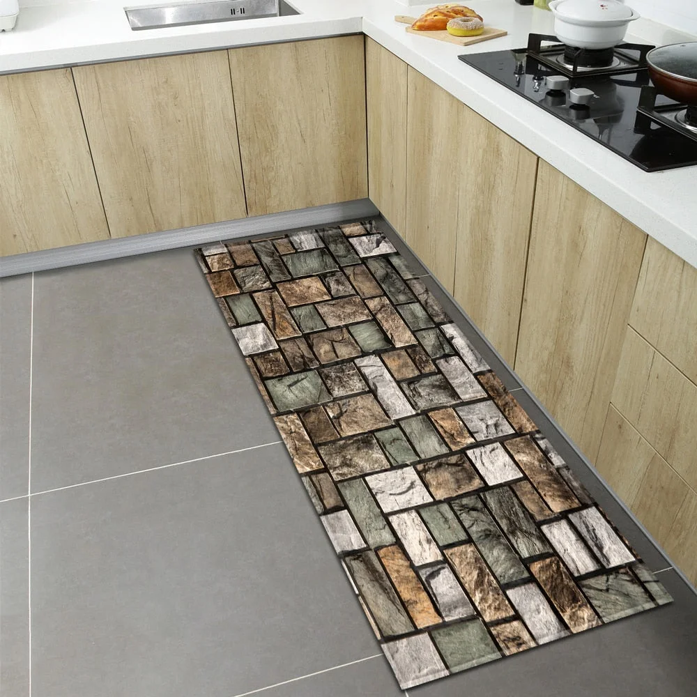 Nordic Kitchen Carpet Home Entrance Doormat Bedroom Bedside Living Room Decoration Rug Hallway Balcony Bath Anti-Slip Floor Mat