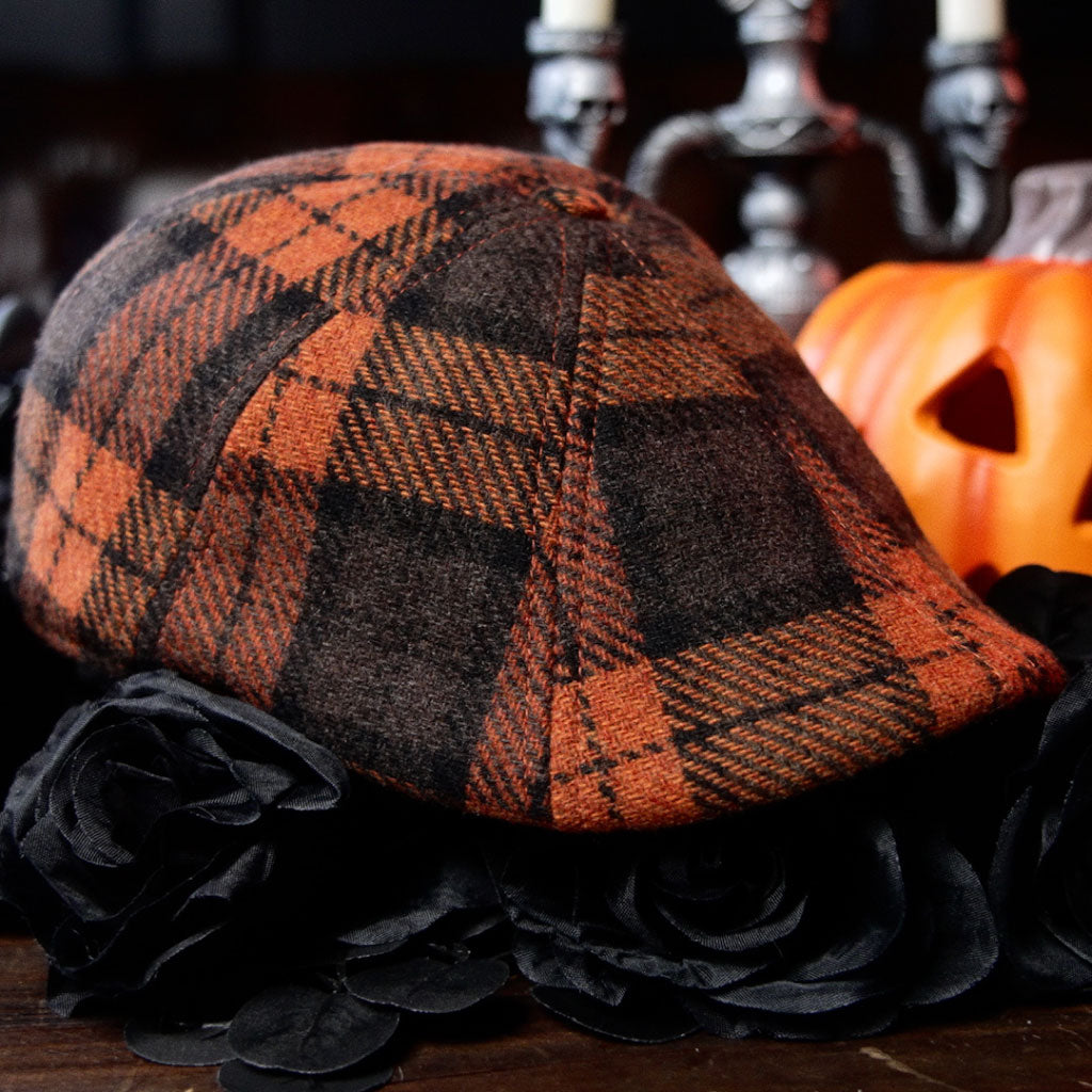 Hatsfashion-The Jack-O&rsquo;-Rose   Cap - Orange Plaid