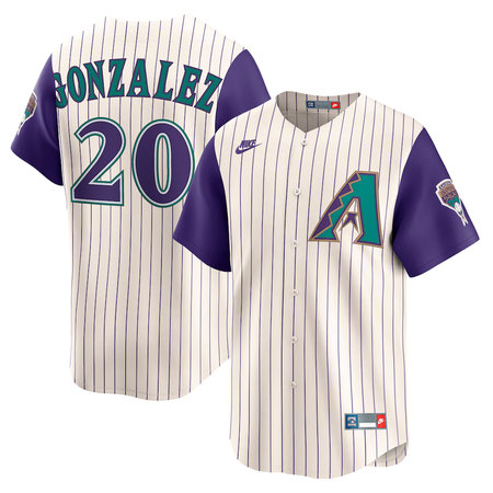 Youth Arizona Diamondbacks #20 Luis Gonzalez Nike Cream Throwback Cooperstown Collection Limited Jersey