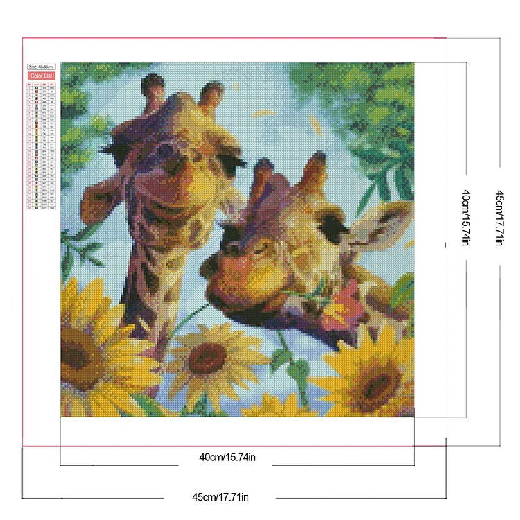 AB Diamond Painting - Square Drill - Giraffe(45*45cm)-1008892.01