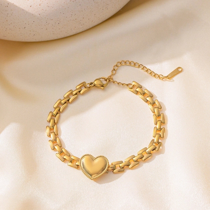 Casual Minimalist Eye Flower Butterfly Titanium Steel Zircon Bracelets In Bulk