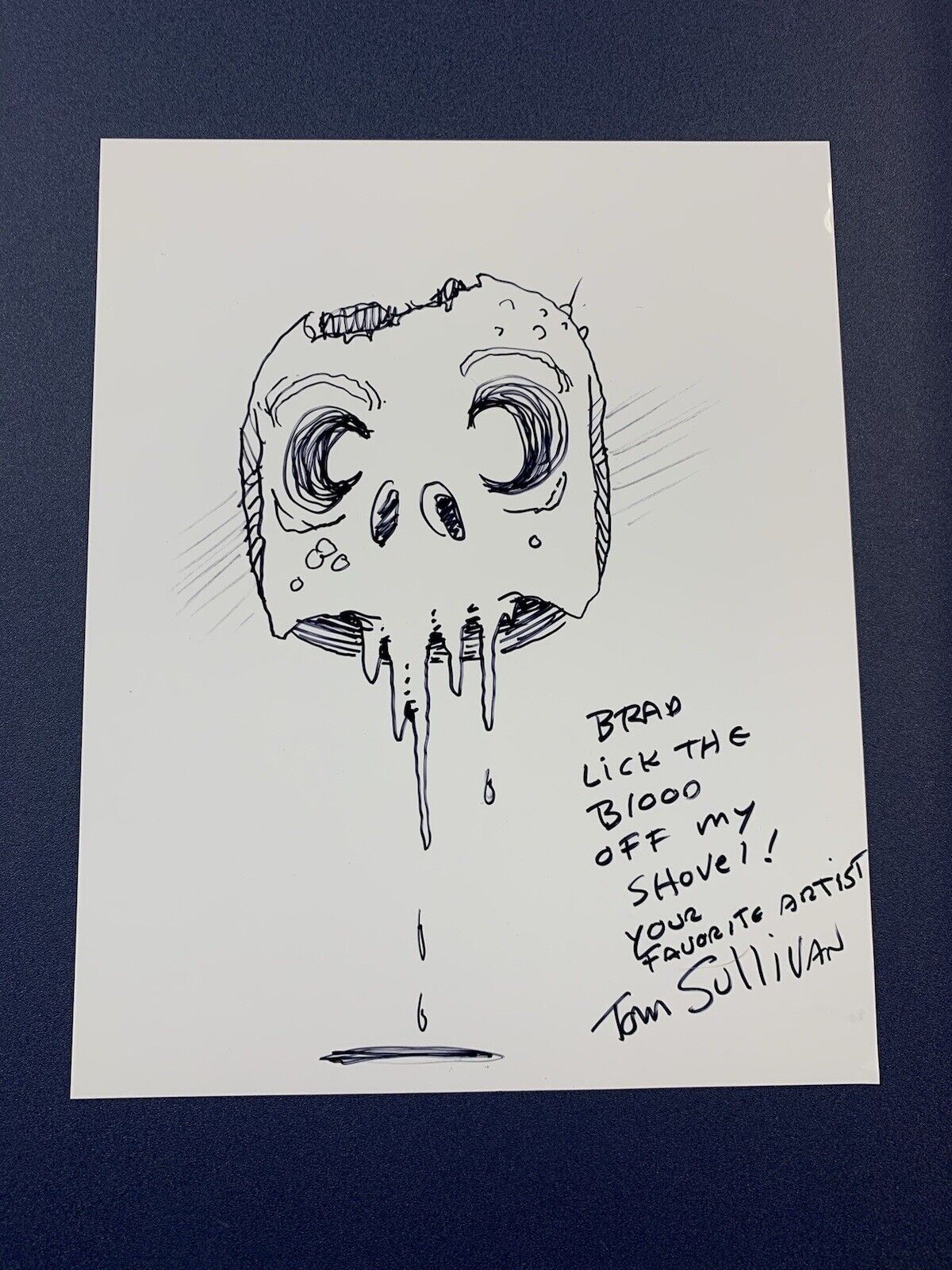 TOM SULLIVAN SIGNED 8x10 SKETCH EVIL DEAD VISUAL EFFECTS ARTIST AUTOGRAPH COA