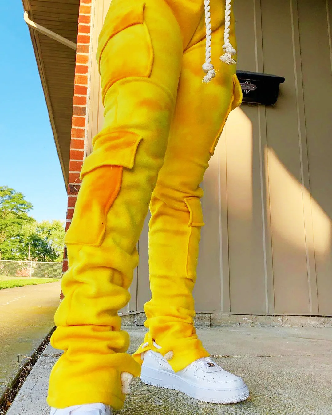 Uveng Printed Multi-pocket Super Elastic Trousers Drawstring Pants