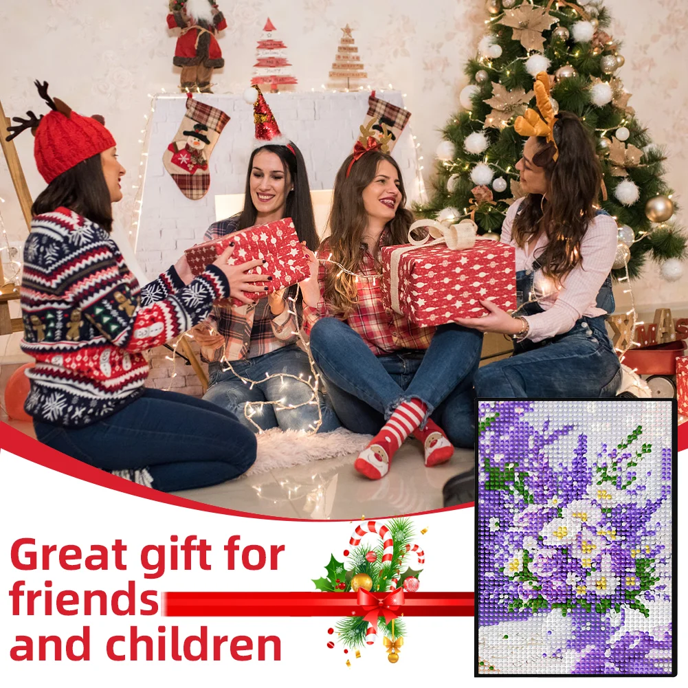 5D DIY Flower Diamond Art Painting Notebook Kit Crystal Notepad Sketchbook Gifts