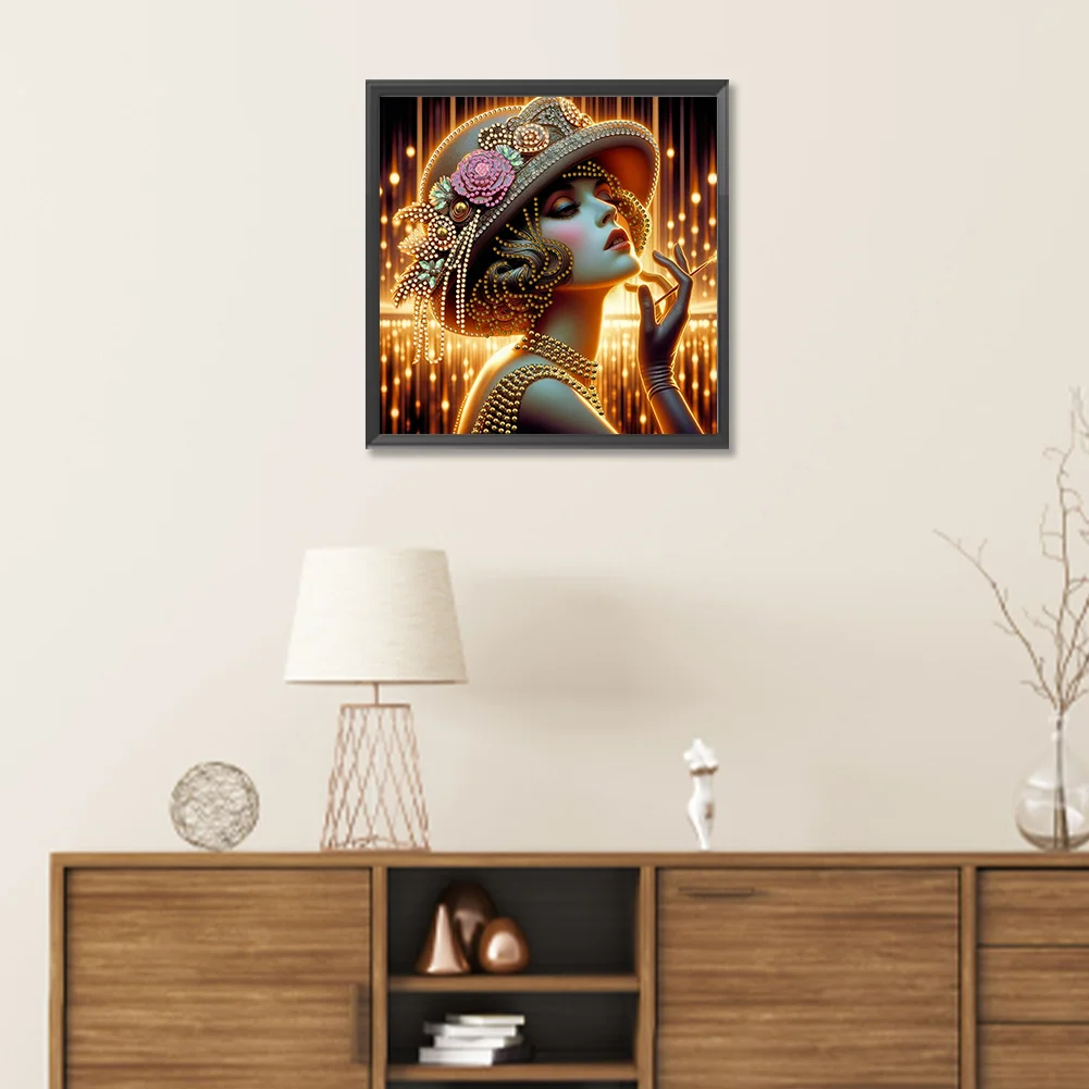 Diamond Painting - Partial Special Shaped Drill - Girl(Canvas|30*30cm)